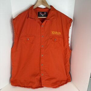 Vintage Sturgis Bike Week Vest, 4XL, Orange, V-Twin Motorcycle Apparel Wolves